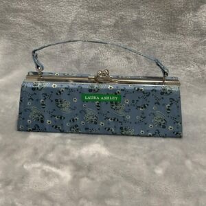 Laura Ashley Clutch Purse Womens Paisley Floral Top Handle Structured Canvas Bag